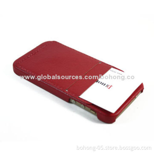 Card holder case for iPhone 5S,PC with PU sticker and card slot